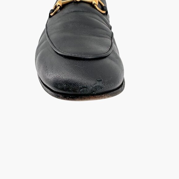 Gucci Brixton Horsebit Flat Loafers Black Leather Size 39 US 9 Women Jordaan - Picture 6 of 15